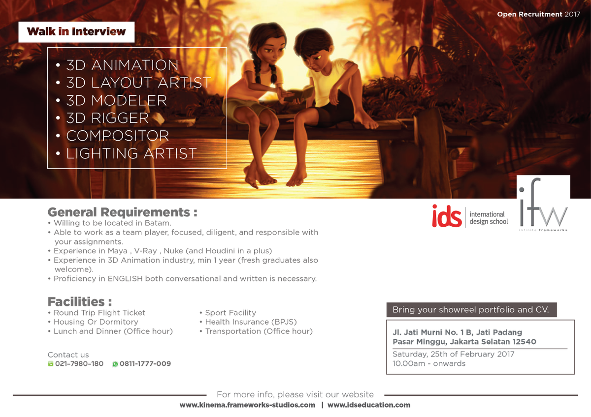 Raih kesempatan karir Kamu di Infinite Frameworks. Yuk update CV dan portfolio Kamu dan bawa ke IDS tanggal 25 Februari 2017!