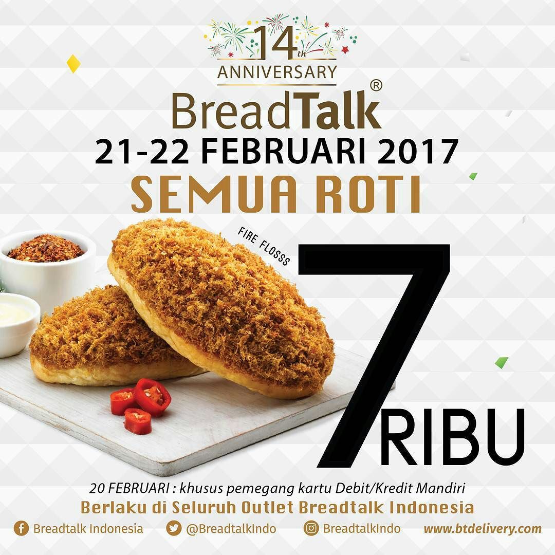 KarawangCentralPlaza (@mallkcp) on Twitter photo semua roti hanya 7k!
Kunjungi storenya di <a href="/MallKCP/">KarawangCentralPlaza</a> lantai dasar. #breadtalk14thanniversary semua roti hanya 7k!
Kunjungi storenya di <a href="/MallKCP/">KarawangCentralPlaza</a> lantai dasar. #breadtalk14thanniversary