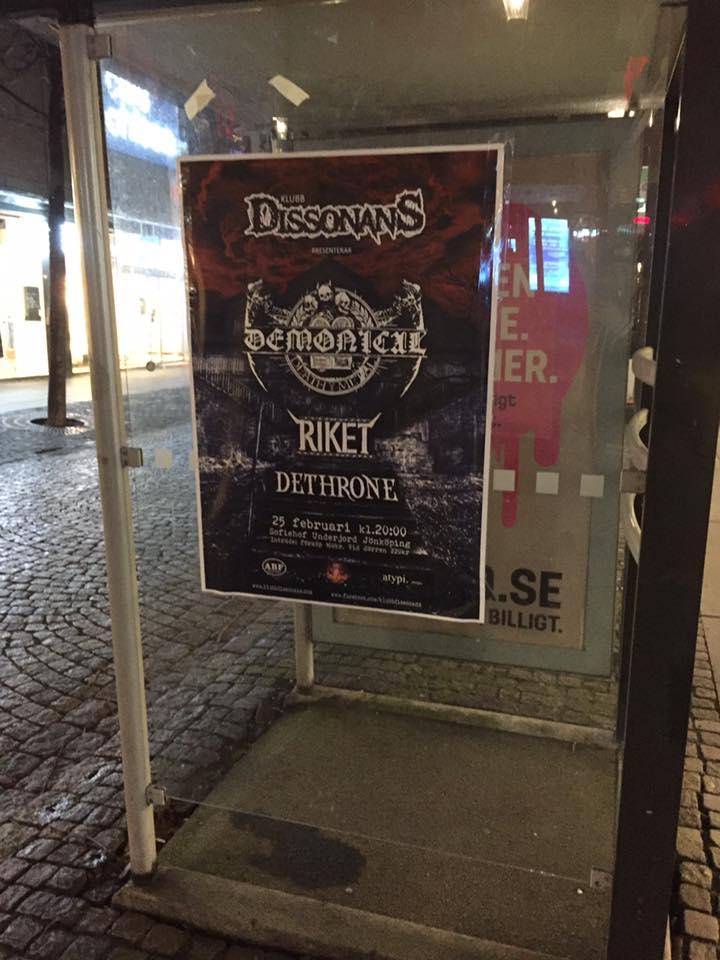 DemonicalBand's tweet photo. Saturday 25 Feb.
#demonical #riket #dethrone #klubbdissonans #dissonans #spelning #live #deathmetal #blackmetal #jönköping https://t.co/eMAgkJuTA4