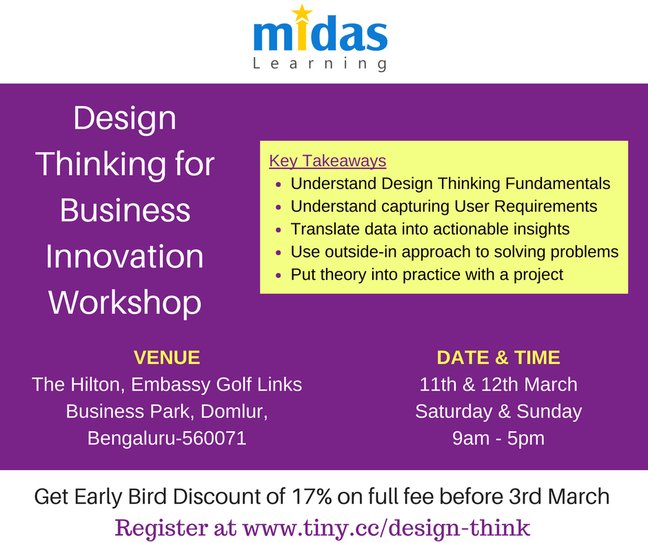 MidasLearning's tweet image. Book your SEAT to Grab EARLY BIRD OFFERS at buff.ly/2kTeAIc
#DesignThinking #Innovation #UXDesign #Smallbusiness #UIDesign #design