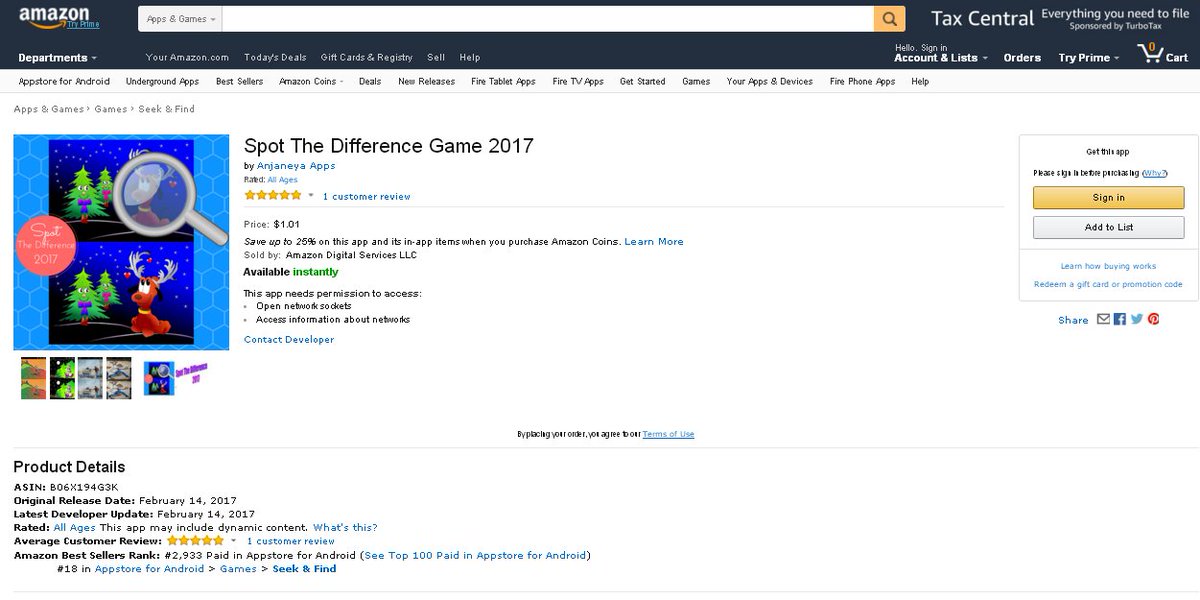 anjaneyaapps's tweet photo. Currently in top 20 (18th) of Seek &amp; Find category for Amazon appstore https://t.co/fbksJBdxdl https://t.co/5k2wpuzuoG