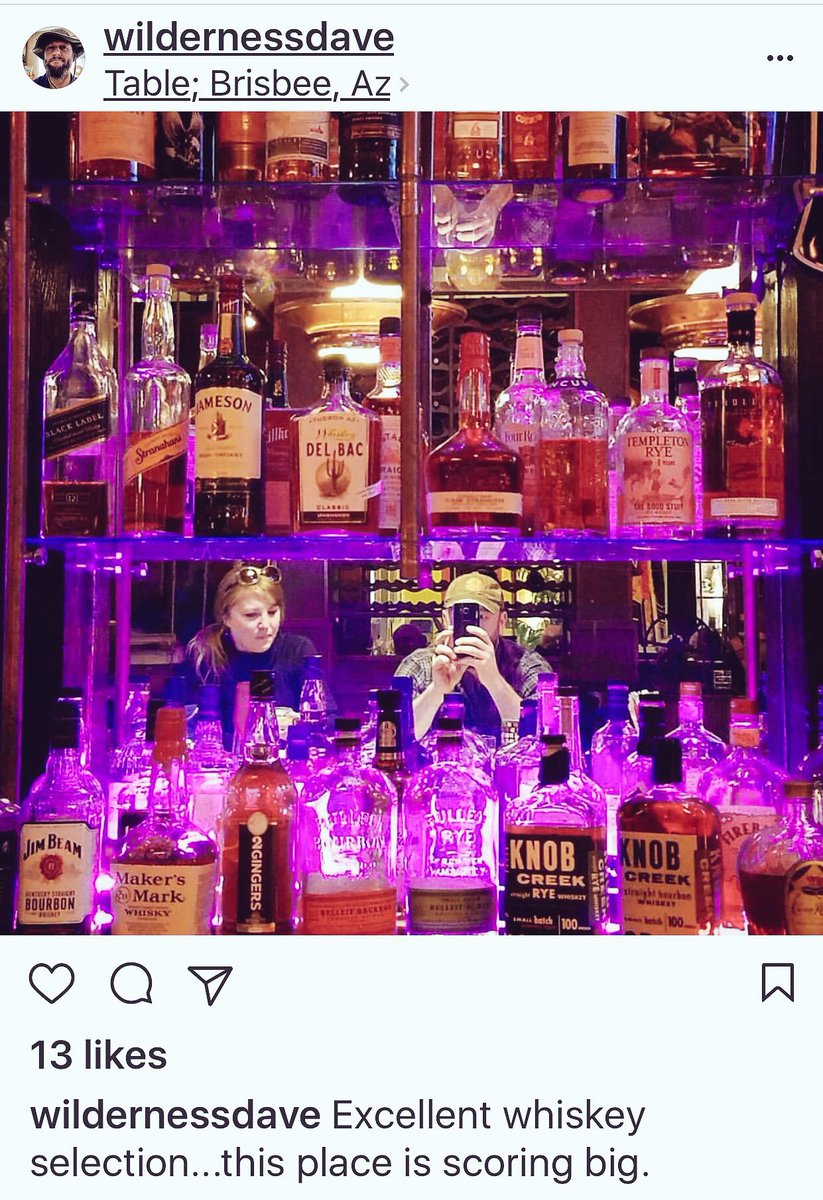 BisbeeLIFE's tweet photo. We swoon when people get it. We worked hard on this #whiskey collection! Salute! 💥🥃💥Thx for the ❤@DavidECreech #Bisbee  #BisbeeTable #travel https://t.co/AOF51CLCeo