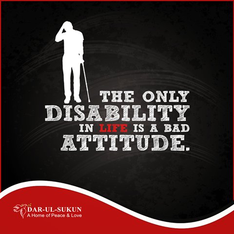 DarulSukun7's tweet photo. A person is not disabled because they cannot walk.
#DarulSukun #HomeOfPeace #Love #Disability #Awareness
#IncludeThem #StopDiscriminating https://t.co/K4sH2akJxw