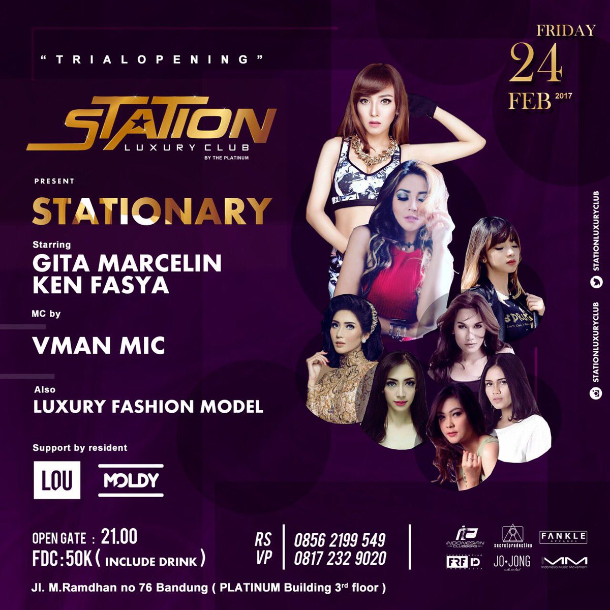 #FRFEVENT Friday, Feb.24 at Station Luxury Club Bandung.

Trial opening new club 
- STATIONARY -