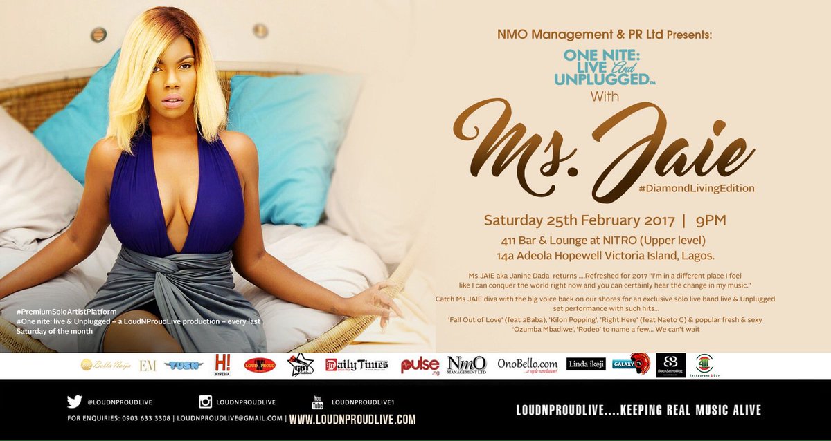 caramelchicNg's tweet photo. 1NiteLIVE&UNPLUGGED @MsJaieofficial #Sat25Feb #411 @bellanaija @OnoBello @lindaikeji @PulseNigeria247 @DailyTimesNGR @galaxytv @blacksatino https://t.co/ZI14TTAcbB