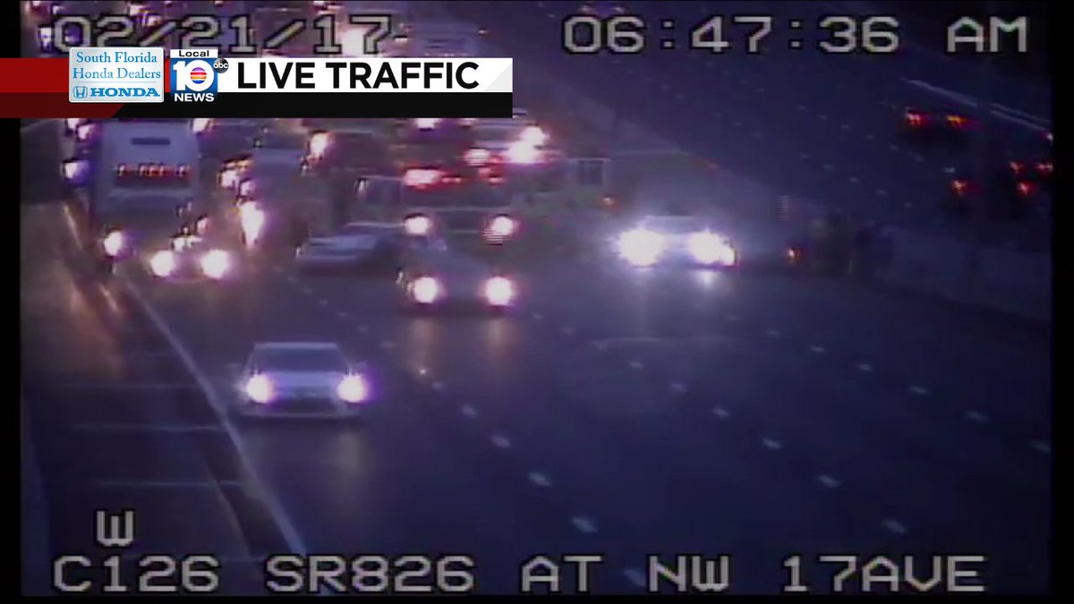 Crash on SR-826 EB at NW 17th Ave #traffic https://t.co/bHhOTDavtd