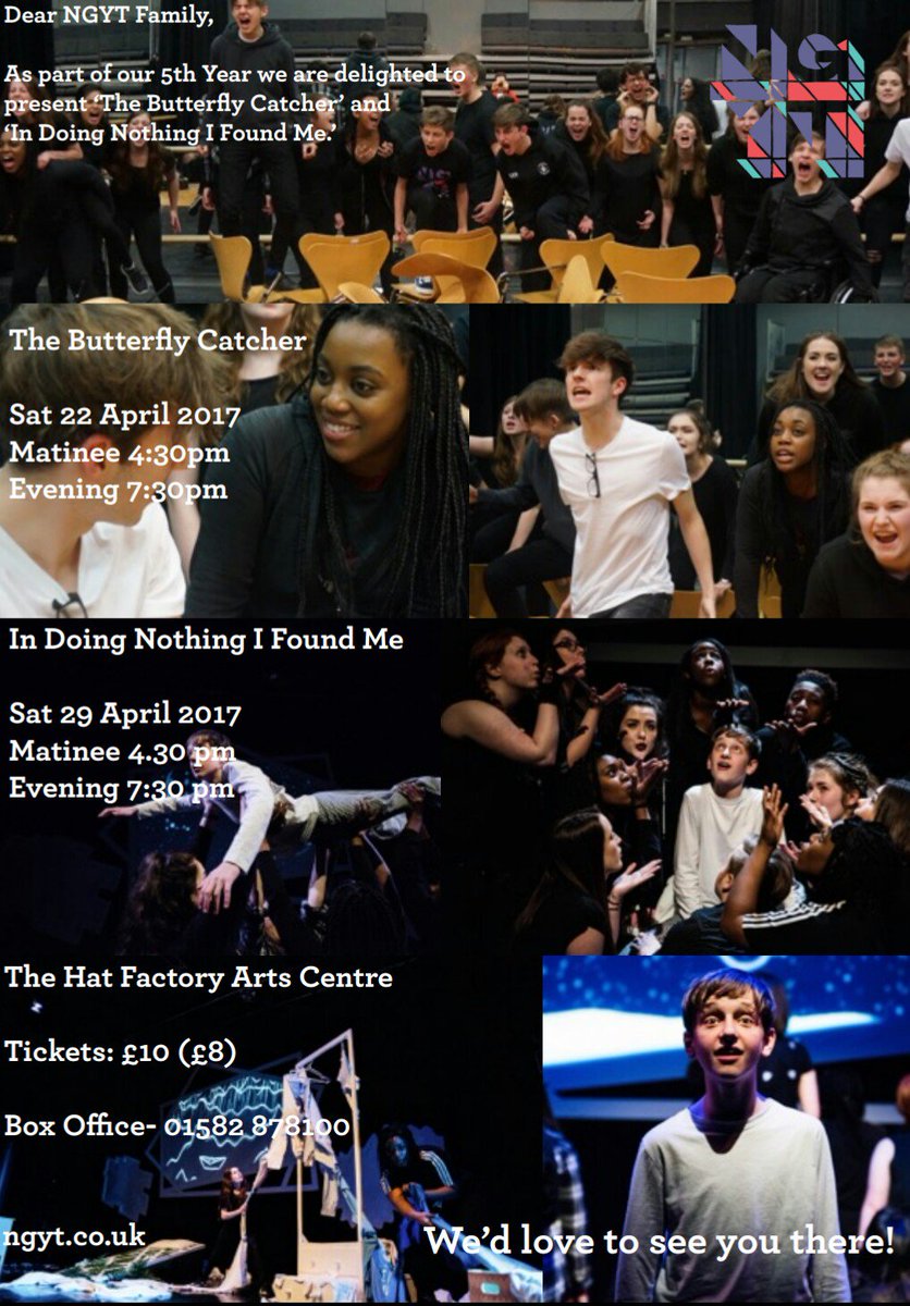 ngyt_uk's tweet photo. We'd love to invite you all to see @butterflyspotta and @indoingnothing @TheHatFactory as part of our 5 yr double bill. Take a look 1/2 https://t.co/5Y6dnkqVb0