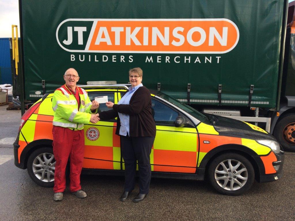 JTAtkinsonBM's tweet photo. Here is Julie Rudd presenting a cheque to Bob Richardson of @BikesBlood A very worthy cause to say the least! https://t.co/WICvON3Be1