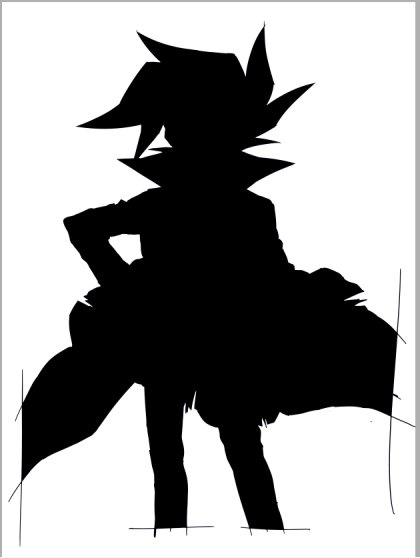 自分の絵のシルエットでときめいてしまった(熱い自画自賛) 