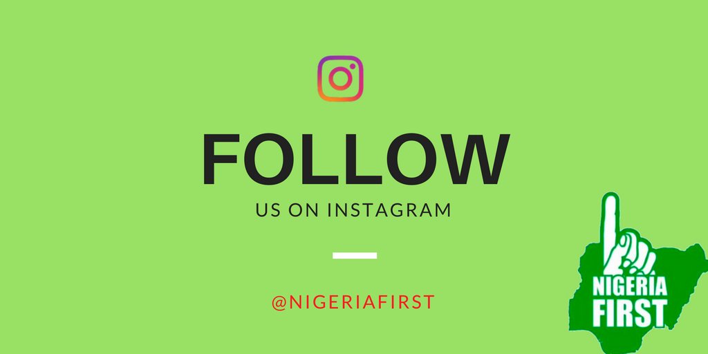 NigeriaFirstng's tweet photo. Follow us via our other social media handles.
#NigeriaFirst
#IfItsToBeItsUpToUs
#BuildNigeriansToRebuildNigeria
#MyThumbMyRule
#MorningRush https://t.co/RyBL1xTv4d