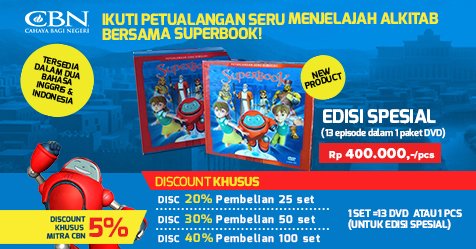 SuperbookIndo's tweet photo. Lengkapi ke-13 kisah serunya dlm DVD Superbook Edisi Spesial.Dptkan spesial disc #Mitra CBN dg dftr di https://t.co/BqRVsn50tZ https://t.co/0coW8EEtfl