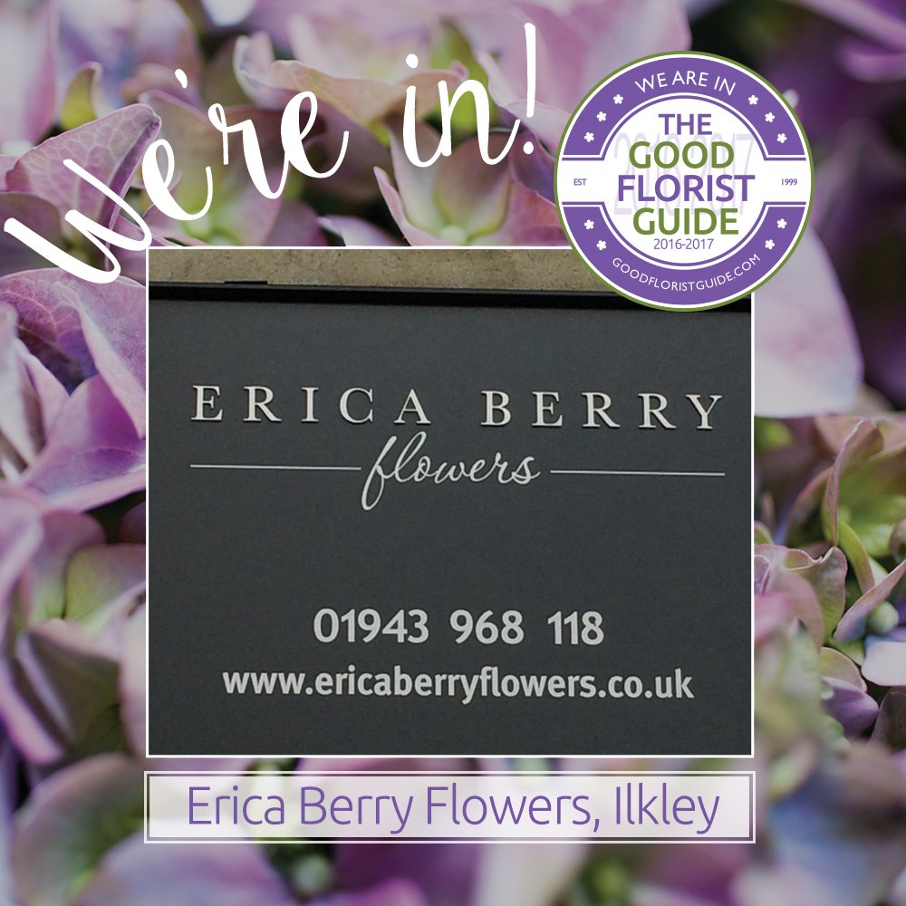 We're so delighted, we're in! Come and visit us and find out exactly why. <a href="/GoodFlorists/">Good Florist Guide</a> <a href="/IlkleyChat/">Ilkley Chat</a> #Ilkley #Florist ericaberryflowers.co.uk