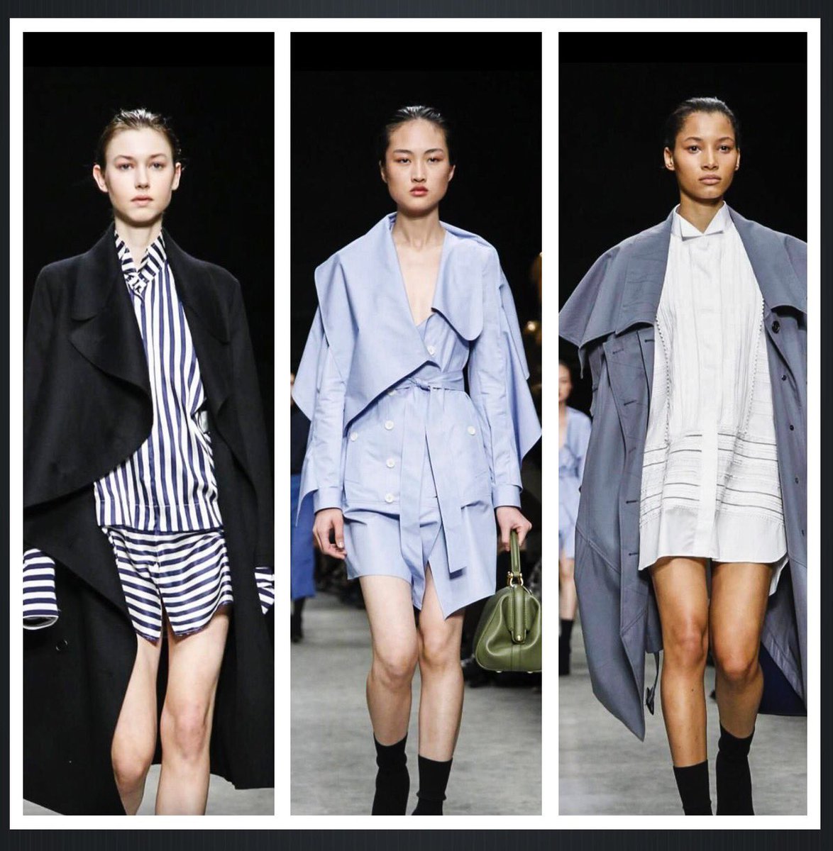 SuzannStylist's tweet photo. TOTD:BURBERRY A/W17 
My favourite #shirt dresses @Burberry #stripes #belts #ruffles inspired by Henry Moore, amazing https://t.co/5mVuoKdO1w