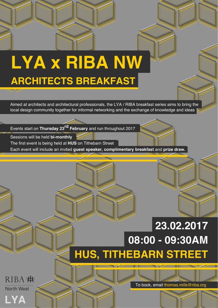 LYAsociety's tweet photo. Not long to go before our first #Liverpool #ArchitectsBreakfast event with @RIBANorthWest - 8-9:30am this Thursday at @husliverpool https://t.co/NchBJhJrar