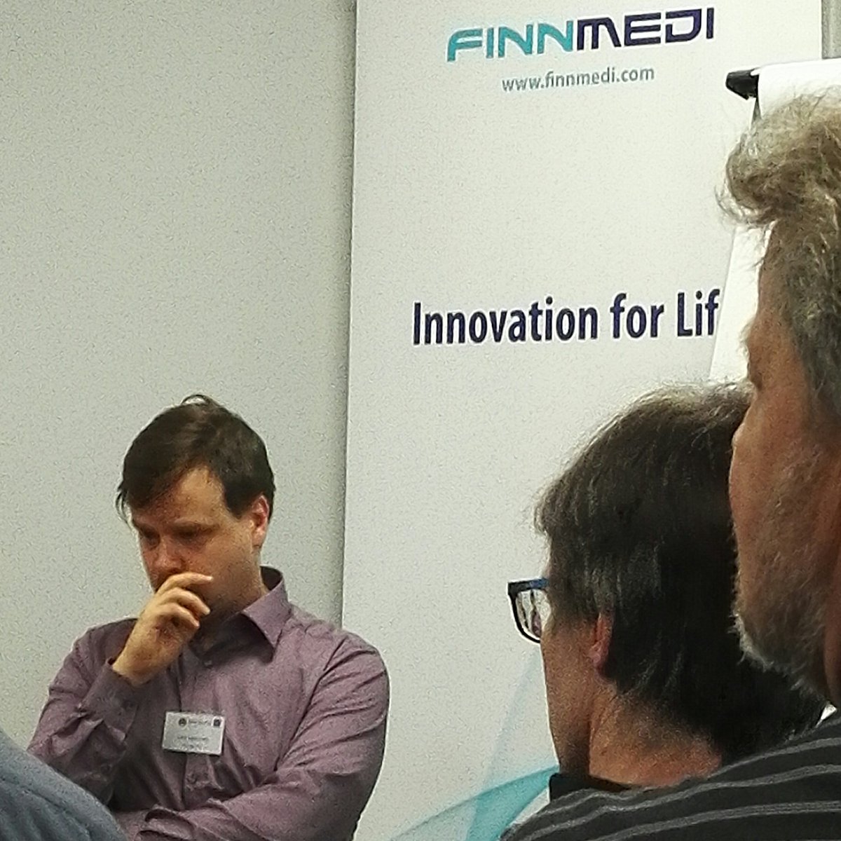 CyberFinland's tweet photo. Panelisti mietteliäänä lääkintälaitteiden #kyberturvallisuus tilaisuuden paneelissa @JuhaLemmetti @modulight @finnmedi @Jykesfi @tampere https://t.co/lT9iDRnxIl