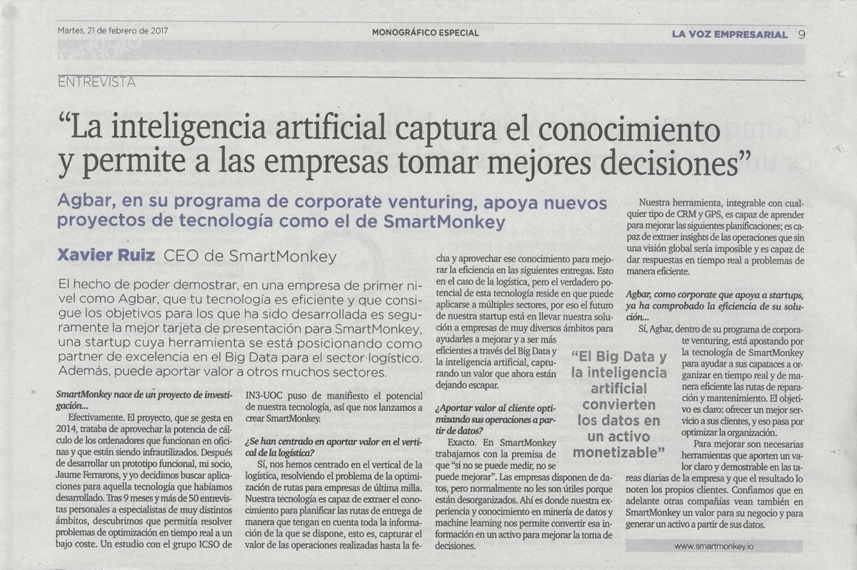 routal_com's tweet photo. @Agbar @sitybarcelona Entrevista sobre como innovar a través del corporate venturing con @smartmonkey_io https://t.co/osFgFcGovP