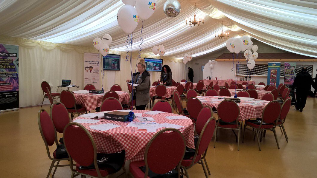 Getting ready to welcome east herts schools to #healthforteens launch <a href="/HCTNHS/">Hertfordshire Community NHS Trust</a>