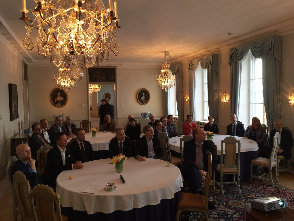 AndersAhnlid's tweet photo. Lars Midttun @IKEASuomi at well attended business breakfast @SveAmbFI - thanks f good discussion, incl on importance of #CSR. @TeamSwedenSE https://t.co/WwjuPKV1QY