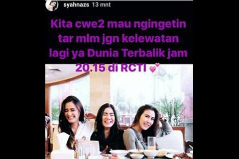 Nonton ya LOFANAS nanti mlm DuniaTerbalik pukul 20.15 <a href="/syahnazs93/">Syahnaz Sadiqah</a> di <a href="/OfficialRCTI/">RCTI</a> <a href="/MNC_Pictures/">MNC Pictures</a> <a href="/dini_putri21/">Dini Putri</a>