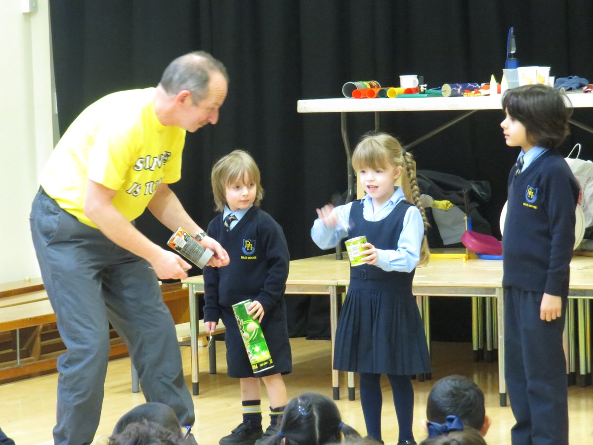 DairHouseSchool's tweet photo. The children are enjoying a Science show with Professor Brainstorm this morning, learning about sound. https://t.co/ow2hkVm1wV