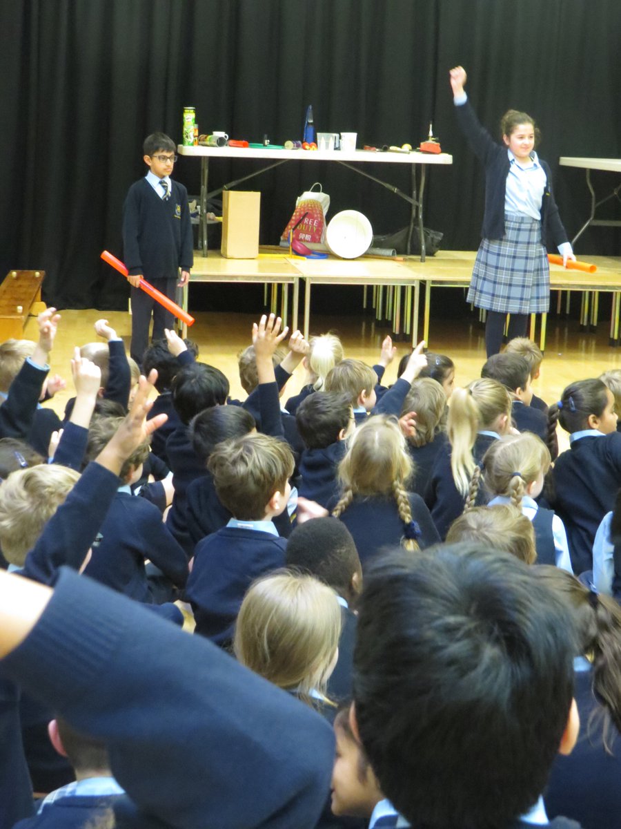DairHouseSchool's tweet photo. The children are enjoying a Science show with Professor Brainstorm this morning, learning about sound. https://t.co/ow2hkVm1wV