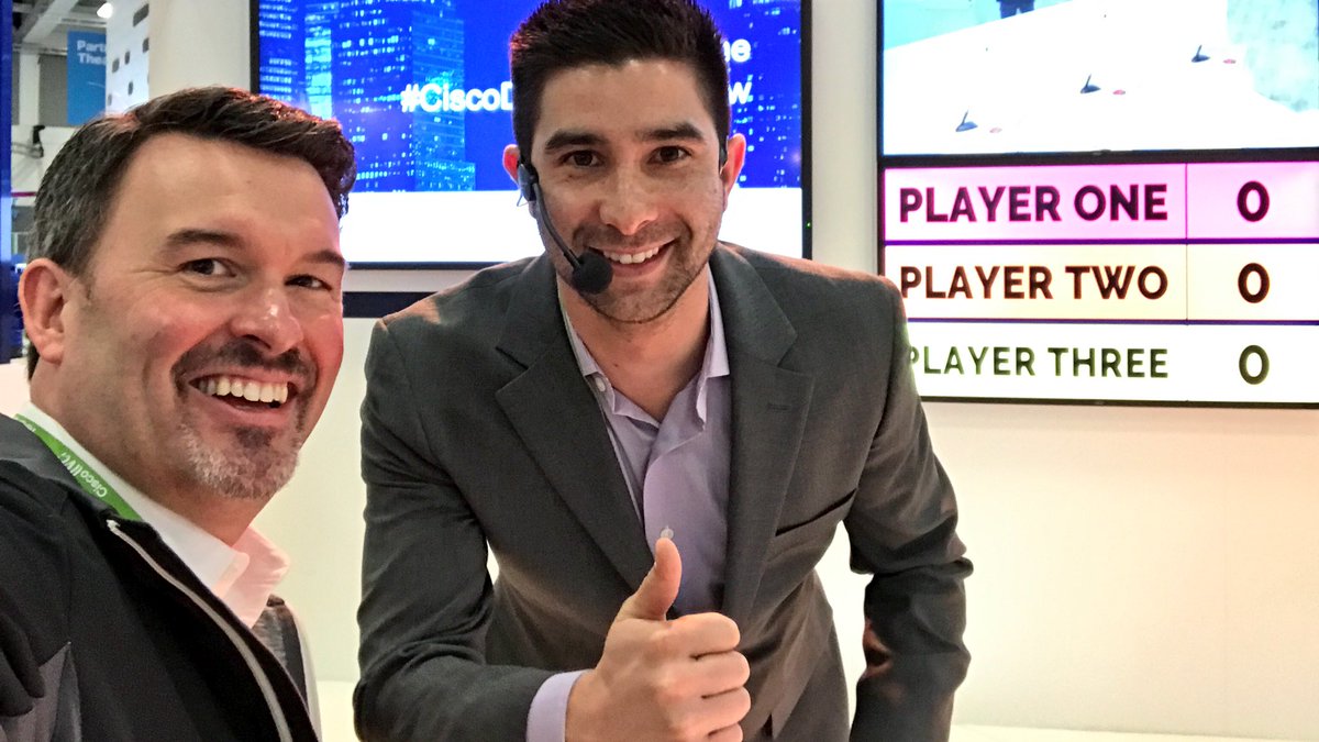 FerventGeek's tweet photo. Always great to see #CLUS vet @adcaine and his #ciscoDNA game show. Which he built. And is awesome. #geek #CLEUR https://t.co/jEhACQctQy