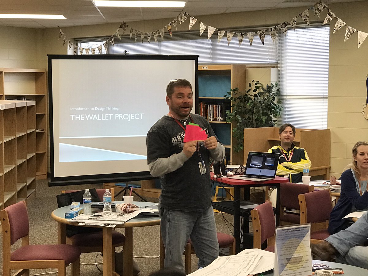 trevinodms1's tweet photo. DMS staff present their wallet projects in their PBL-Design Thinking  Workshop! #projectbasedlearning #wearedahlstrom https://t.co/rZMx82JZOV