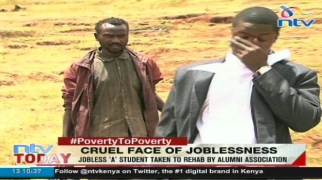 ntvkenya's tweet photo. Cruel face of joblessness: Jobless 'A' student taken to rehab by alumni association. #NTVToday @KenMijungu #PovertyToPoverty https://t.co/5ifnsxtAol
