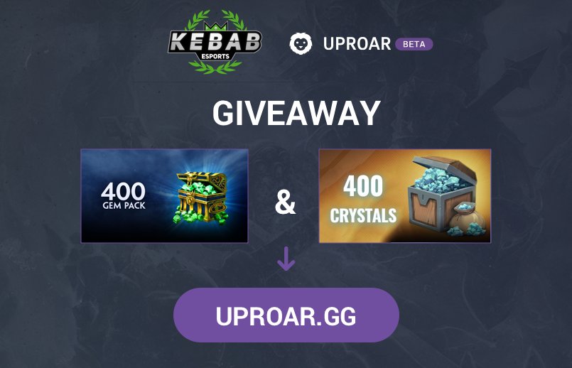 New Giveaway by <a href="/KebabEsports/">KebabEsports</a> &amp; @Uproar !
link - gleam.io/SaYqg/gems-cry…
Do not forget to put 'rreo1215' as a referrer for EXTRA points!