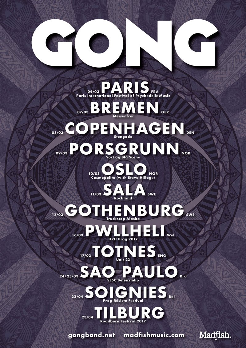 Paris! Totnes! Sao Paulo! 
Gong on the move in March.
