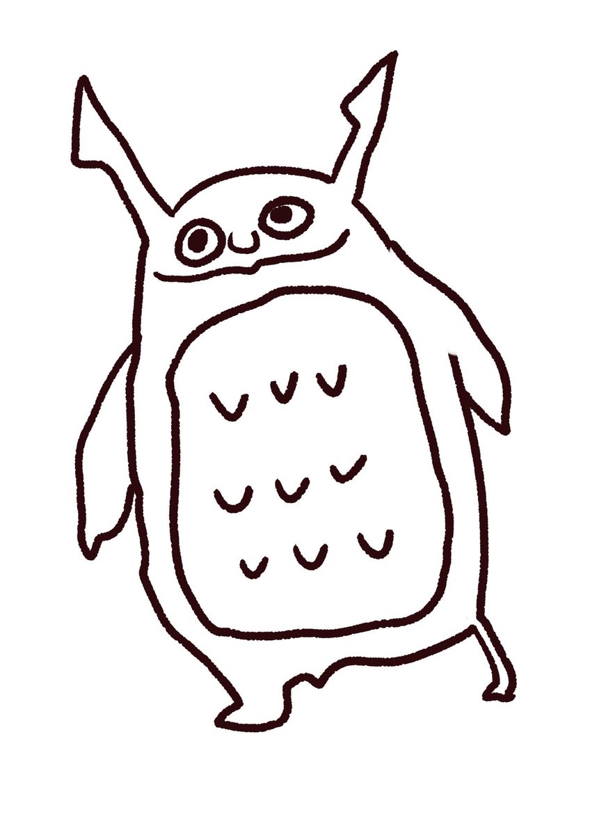 なにも見ないで描くやつ昨日描いたトトロ 
