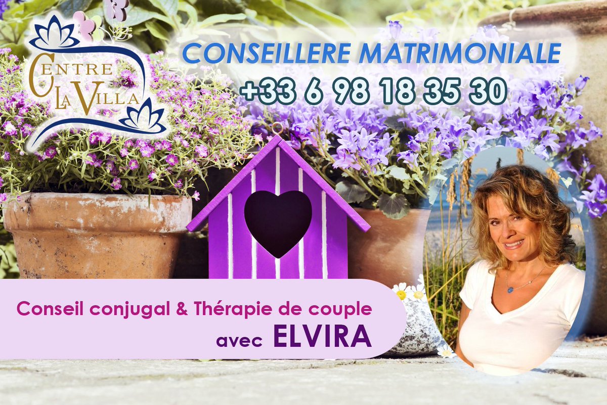 centrelavilla's tweet photo. ELVIRA, CONSEILLÈRE MATRIMONIALE reçoit en consultation privée chez Centre la Villa
à contacter au +33 6 98 18 35 30 https://t.co/NygAc3IJBS