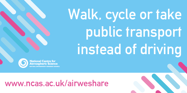 NCASAirWeShare's tweet photo. Pledge to improve #airquality by walking, cycling or using public transport instead of using your car. Give it a go this week! #airweshare https://t.co/xxAx1oosDC