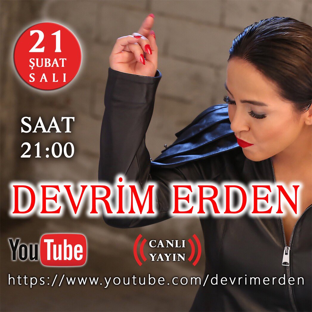 DEVRİM ERDEN BUGÜN 21.00'DE YOUTUBE KANALINDA CANLI YAYINDA 
youtube.com/devrimerden
#devrimerden #youtube <a href="/devrimerden/">Devrim Erden</a> <a href="/devproduksiyon/">Dev Prodüksiyon</a>