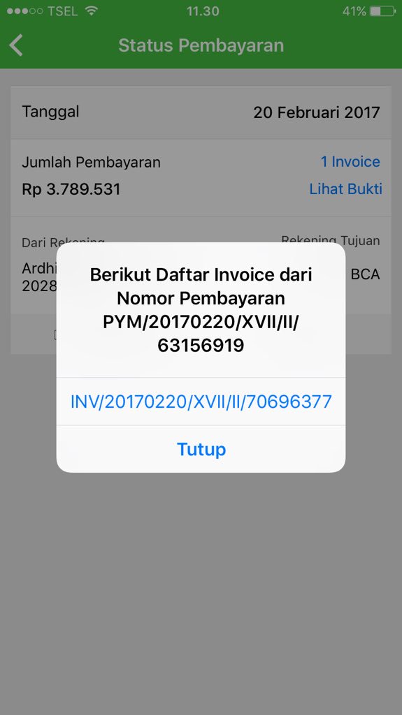 Are_dyna's tweet photo. @TokopediaCare setelah transfer sampai dengan saat ini tdk ada notifikasi dr tokopedia. Bagaimana kelanjutan pesanan saya? Thanks https://t.co/t4clWlgTU3