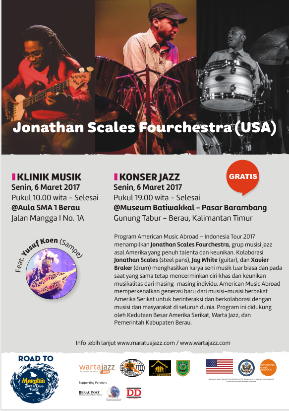 Jonathan Scales Fourchestra (USA) akan tampil di Pasar Barambang Berau dlm rangka Road to <a href="/maratuajazz/">maratuajazz</a> 6 Maret 2017 #GRATIS @TourismKaltim