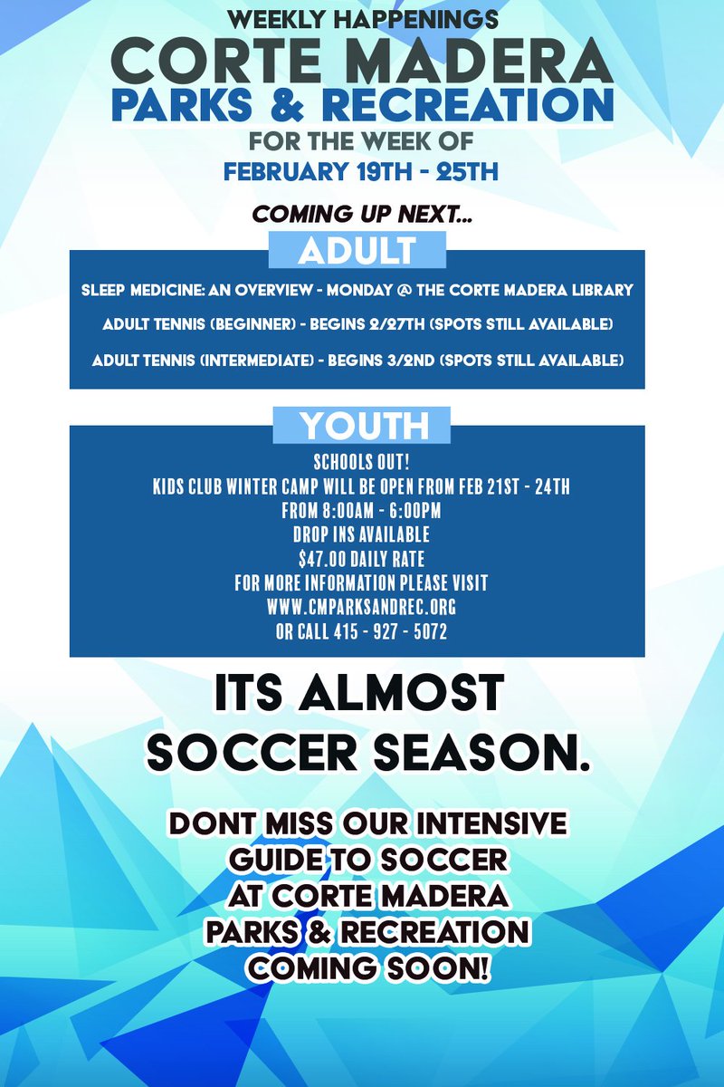 CMParksAndRec's tweet photo. The Weekly Happenings for this week! https://t.co/NVgvChuJFB
