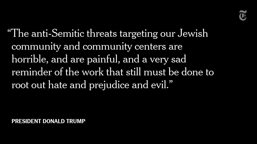 nytimes's tweet image. President Trump spoke out about anti-Semitism nyti.ms/2liQBFG