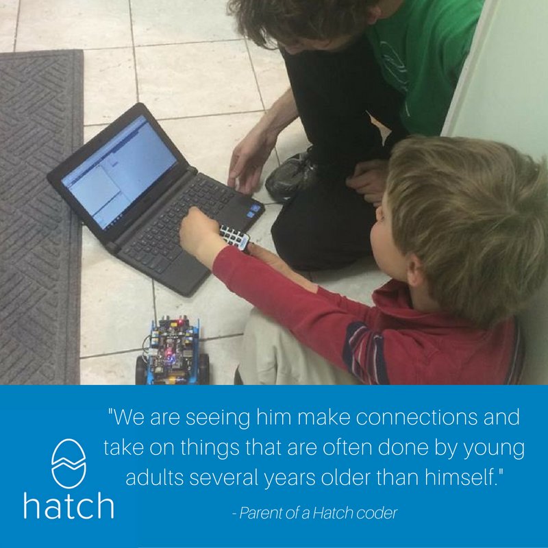 HatchCoding's tweet photo. We love to see our kids get ahead. #kidswhocode #makeconnections #makethings #nextgencoder https://t.co/cVH8SxI3so