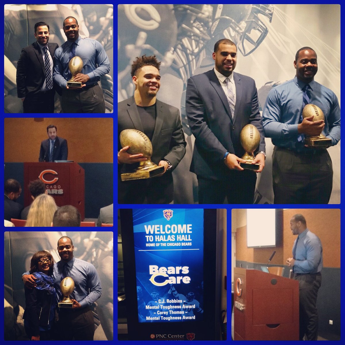 NIUAthletics's tweet image. Thanks to @NFFNetwork #ChicagoChapter and @ChicagoBears for recognizing @NIU_Football DT Corey Thomas at annual awards! #mentaltoughness