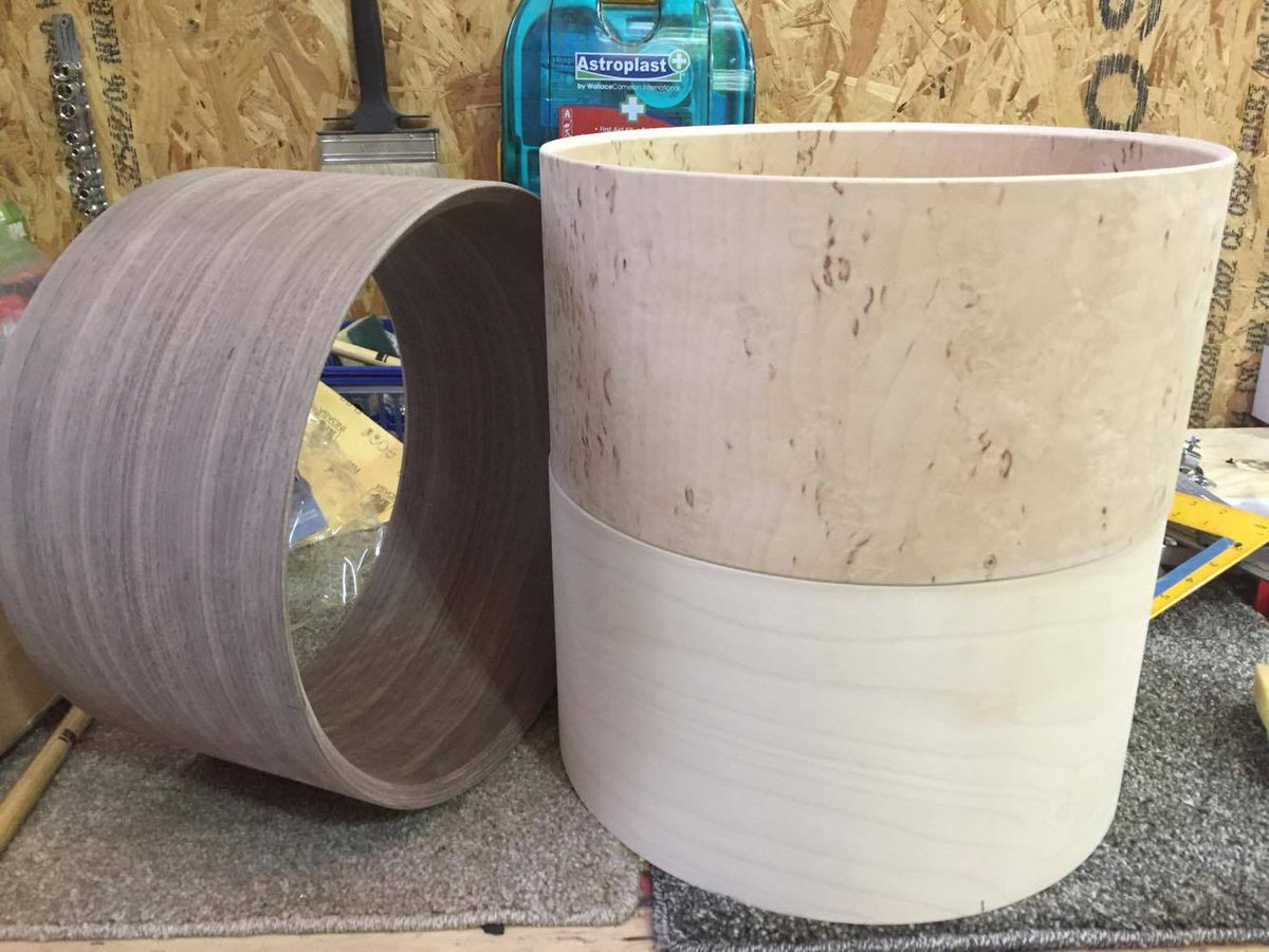 NCDShells's tweet photo. 13" snare shells leaving us very soon. Scandanavian birch, Birch and Walnut - all with bearing edges. Which is your favourite? #AGradeveneer https://t.co/loKvcwwtba