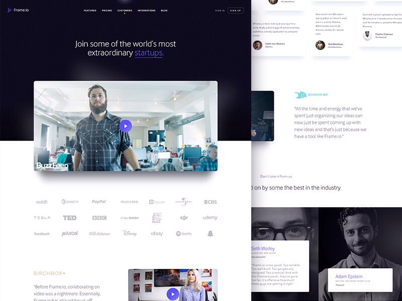 dribbbot's tweet photo. Frame.io Customers https://t.co/yPGne2AVLj #ux #ui #webdesign #appdesign #dribbble #dribbbot https://t.co/0uhufu66IH
