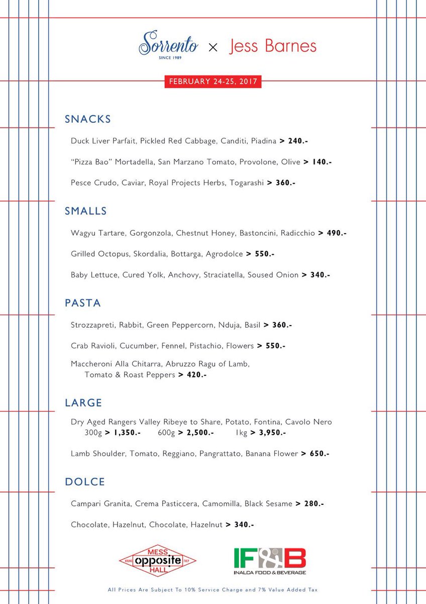 Check out jess' menu for his popup at #sorrentosathorn this weekend! For bookings email sorrentosathorn@gmail.com