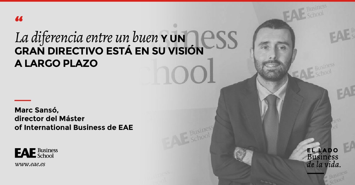 EAE_B_School's tweet photo. ¿Y tú, quieres ser un buen directivo o un gran directivo? Marc Sansó nos cuenta cómo lograr la diferencia: https://t.co/0K0qNH8wbH https://t.co/QzGfbM603H