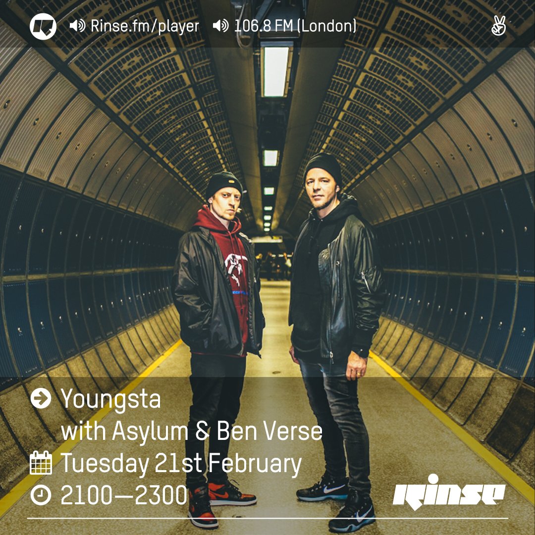 Keep locked for <a href="/djyoungsta/">DJ Youngsta</a> w/ <a href="/Asylumusic/">Asylum</a> &amp; <a href="/BenVerse/">Ben Verse</a> coming up at 9PM #RinseFM 106.8FM Rinse.FM/Player