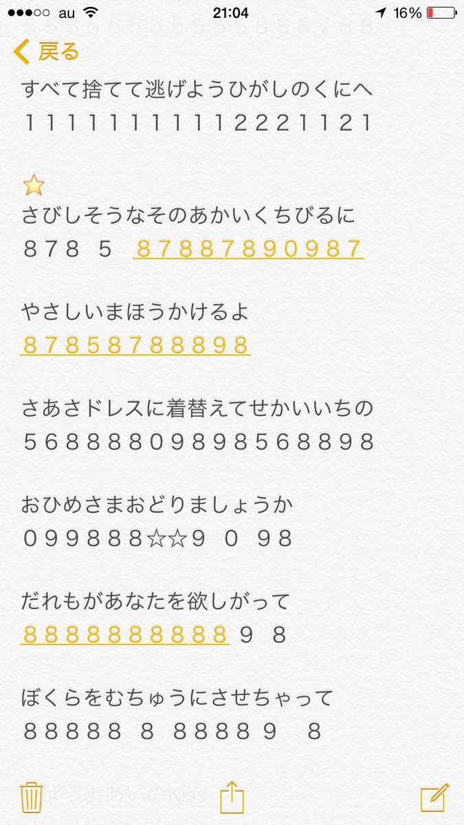 あおりんご Simejiのキーボードのピアノで弾けるhoneyworksの新曲 ロメオ の数字楽譜 耳コピだから音間違ってるかもだけどよかったらやってみて下さい ˊᗜˋ