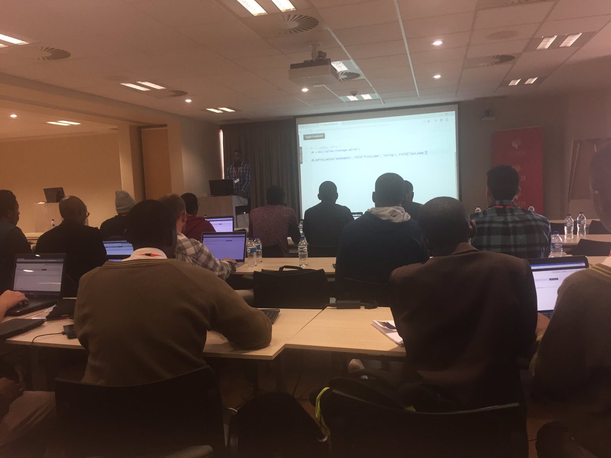 PyConNA's tweet image. And the #coding has begun at #PyConNa #Web2Py live coding #Python #Namibia #WebDevelopment