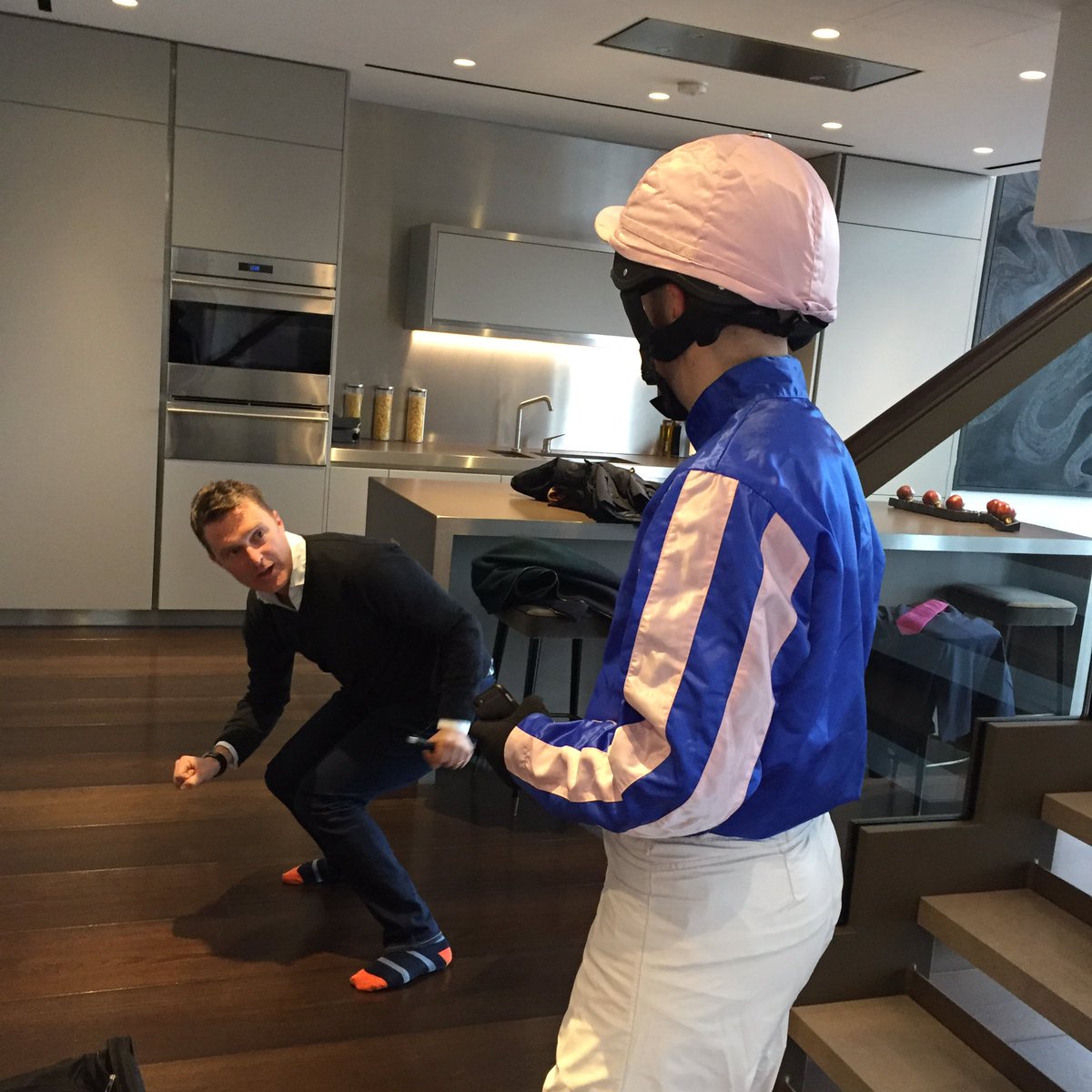 propertyraceday's tweet photo. .@ClayStreetLtd giving tips to our amateur jockeys. Last few places available, any property gurus up for the challenge? #charity #race https://t.co/FNvxlN5Iu9
