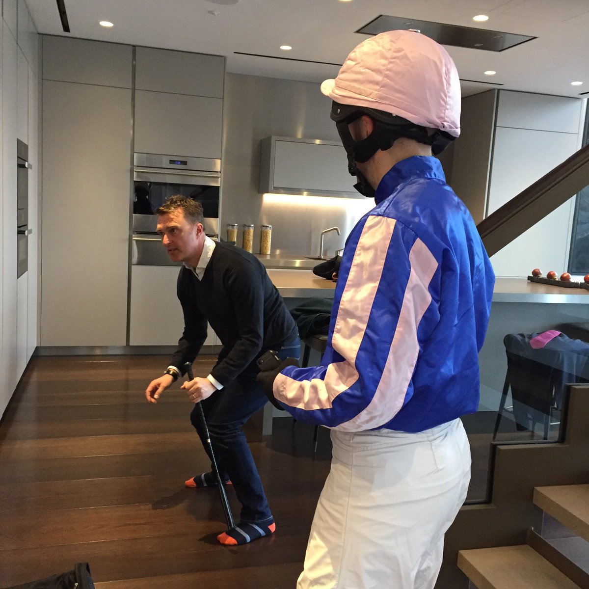 propertyraceday's tweet photo. .@ClayStreetLtd giving tips to our amateur jockeys. Last few places available, any property gurus up for the challenge? #charity #race https://t.co/FNvxlN5Iu9