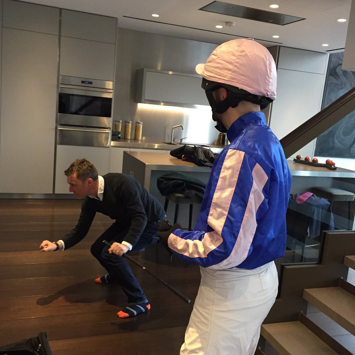 propertyraceday's tweet photo. .@ClayStreetLtd giving tips to our amateur jockeys. Last few places available, any property gurus up for the challenge? #charity #race https://t.co/FNvxlN5Iu9